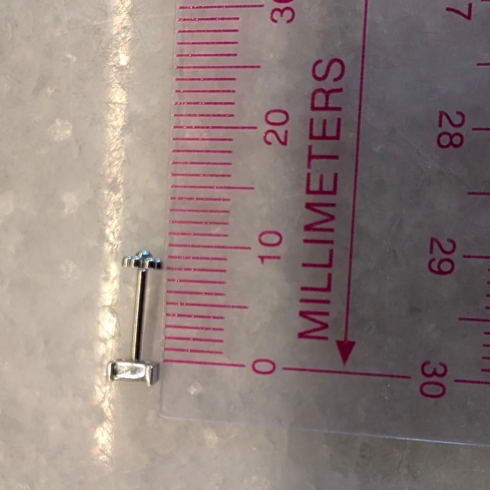 **SOLD** Maria Tash Diamond Baguette Threaded Stud - Picture 7 of 7